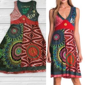 Desigual Artistic Multicolor Midi Dress XL